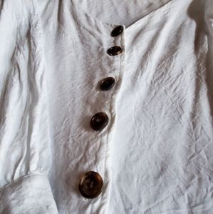 White long sleeve ModCloth poet sleeve shirt